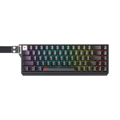 Teclado Gamer Mecânico Transparente TKL HAVIT Gamenote KB922L RGB (82 Teclas)