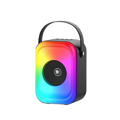 Coluna de Som Portátil Havit SQ128Bt para Festas em Casa, LED Sem Fio, 4 Polegadas, Alto-falante Bluetooth de Faixa Completa com Luzes Coloridas