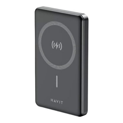 Power Bank Magnético Sem Fios HAVIT PB5203 PRETO 10000mAh Carregador Portátil GaN/Alum nio PD 20W Premium (Cópia) (Cópia)