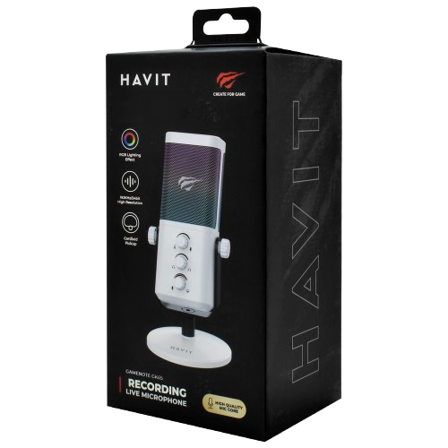 Microfone Havit GK65 GameNote RGB - Branco