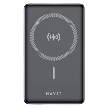 Power Bank Magnético Sem Fios HAVIT PB5203 PRETO 10000mAh Carregador Portátil GaN/Alum nio PD 20W Premium (Cópia) (Cópia)
