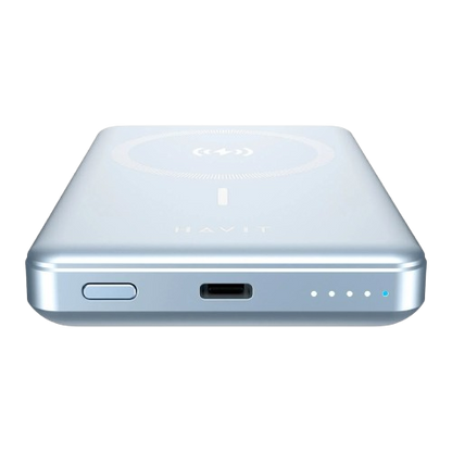 Power Bank Magnético Sem Fios HAVIT PB5203 10000mAh Carregador Portátil GaN/Alum nio PD 20W Premium