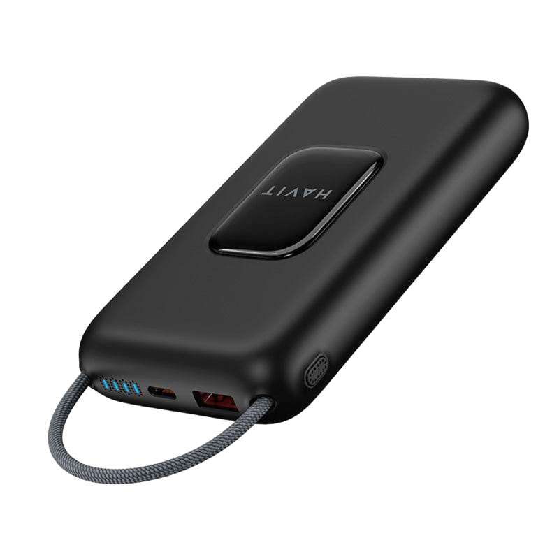 Carregador Portátil Power Bank HAVIT PB32 10000mAh – Com Cabo USB-C Integrado