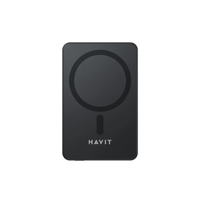 Power Bank Magnético Sem Fios HAVIT PB5224 10000mAh – Acabamento Premium em Alumínio, MagSafe 15W e PD 20W (Cópia)