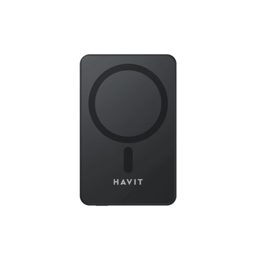 Power Bank Magnético Sem Fios HAVIT PB5224 10000mAh – Acabamento Premium em Alumínio, MagSafe 15W e PD 20W (Cópia)