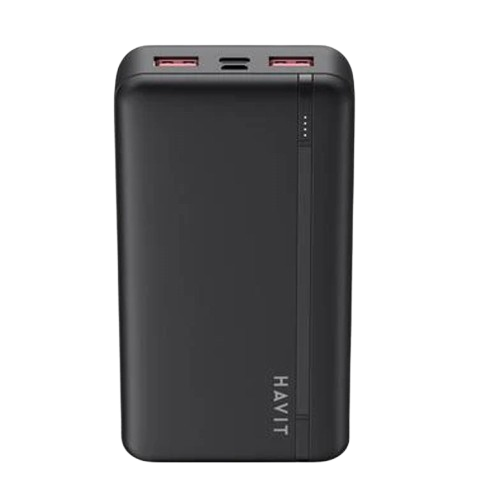 Power Bank Rápido HAVIT PB92 PRETO 20000mAh Carregador Portátil Duplo PD 20W + 22.5W com Ecrã LED