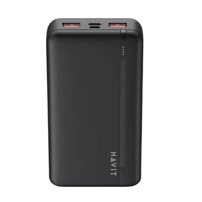 Power Bank Rápido HAVIT PB92 PRETO 20000mAh Carregador Portátil Duplo PD 20W + 22.5W com Ecrã LED