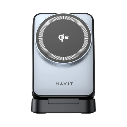 Havit - Estação de Carregamento Sem Fio 3in1 (W3103) - para Telefone/Fones de Ouvido/Relógio, 15W - Preto / Cinza