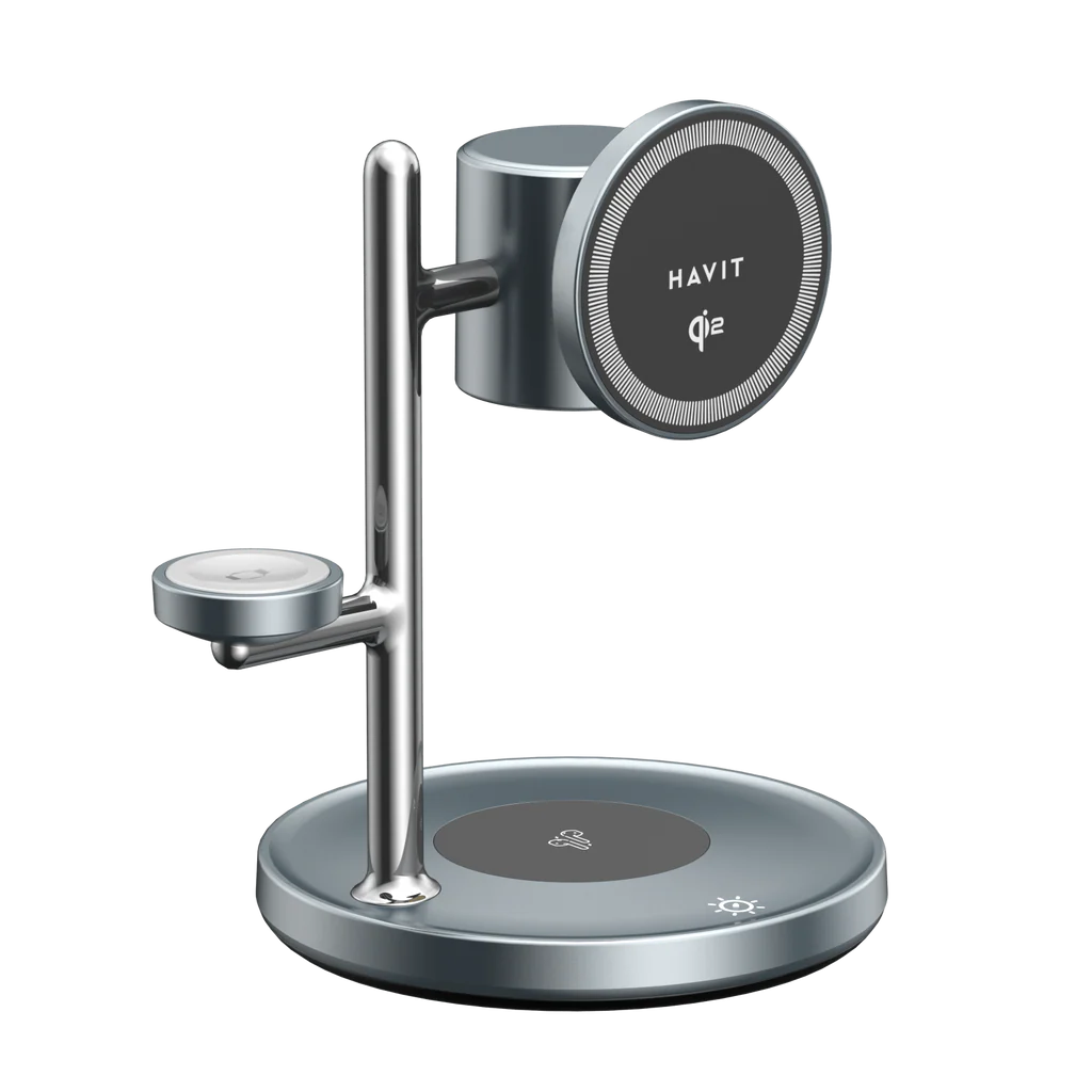 Carregador Sem Fio 3 em 1 HAVIT com Qi2 e Luz W3113
