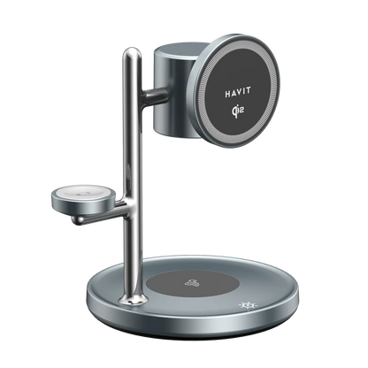 Carregador Sem Fio 3 em 1 HAVIT com Qi2 e Luz W3113