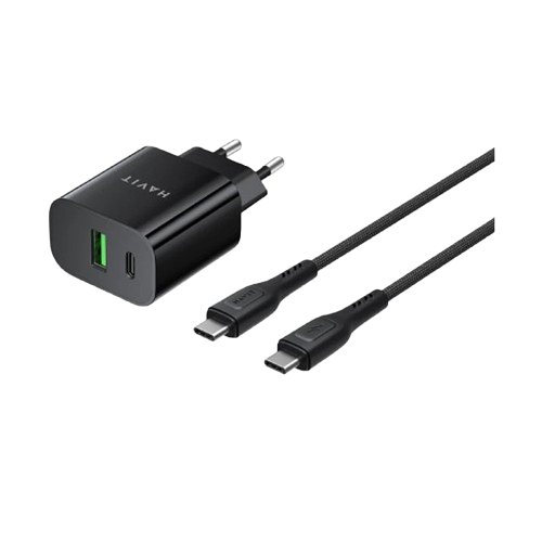 Carregador de Tomada Rápido HAVIT ST926 20W – Com Cabo USB-C para USB-C de 60W Incluído