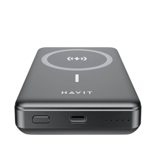 Power Bank Magnético Sem Fios HAVIT PB5203 PRETO 10000mAh Carregador Portátil GaN/Alum nio PD 20W Premium (Cópia) (Cópia)